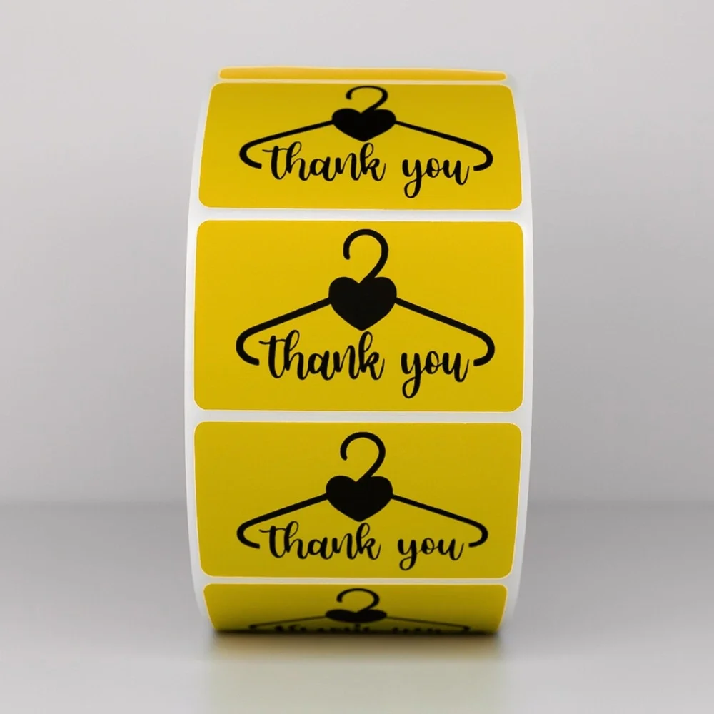 Thank You Stickers Hanger Heart | Red Labels for Small Business Packaging - Picture 10 of 11